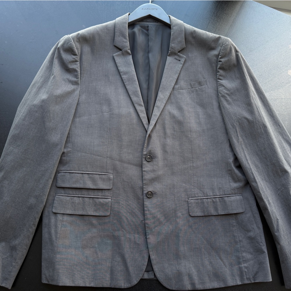 AllSaints Gray Blazer Italian Cloth